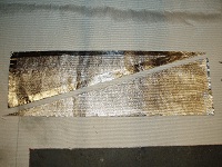 Heat cloth cut to size and trimmed